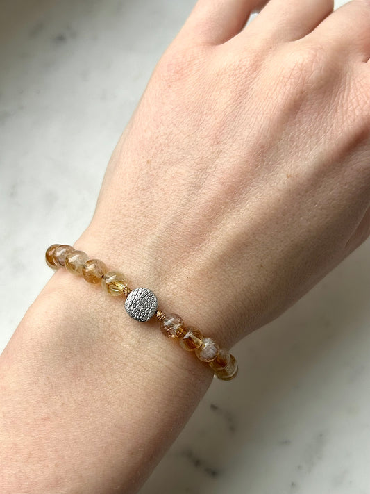 Zsinóros ásvány gyöngyös karkötő